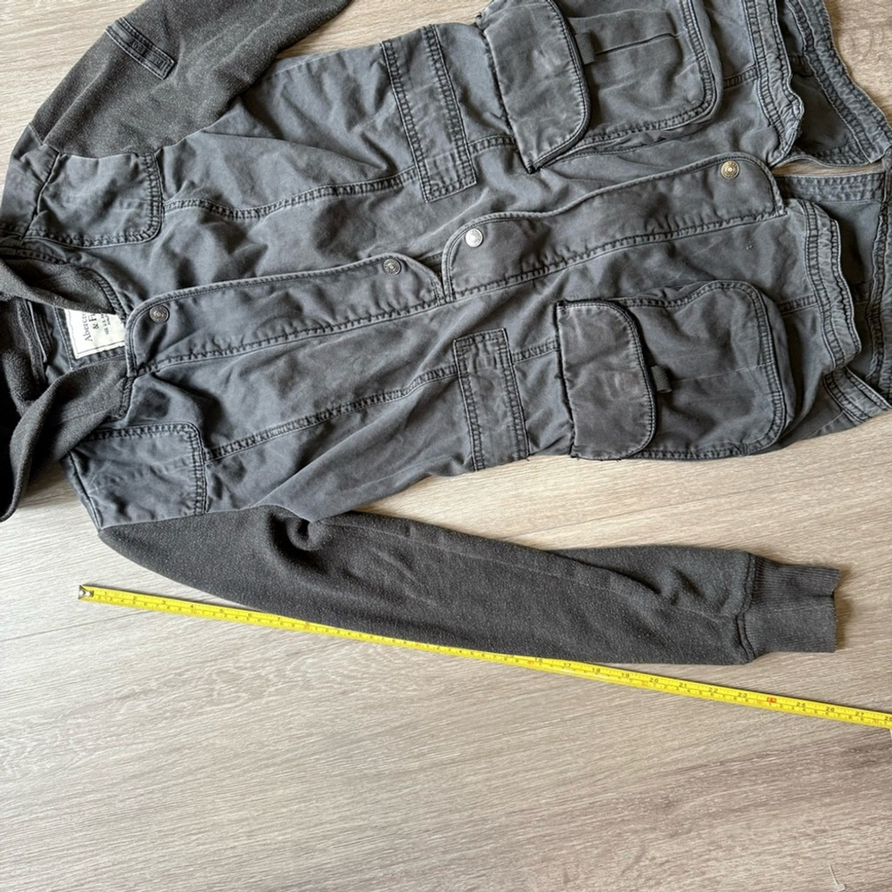 Abercrombie & Fitch Y2K Charcoal Utility Jacket Size S Industrial Retro Casual - Picture 6 of 15